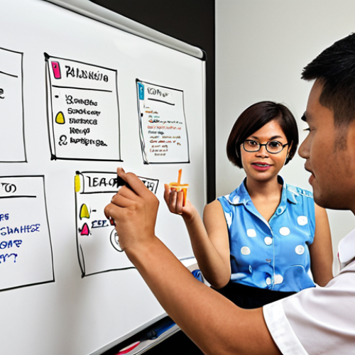 Home 11 **
"Brainstorming session, diverse team, SCAMPER technique listed (Substitute, Combine, Adapt, Modify, Put to other uses, Eliminate, Reverse), whiteboard with ideas, collaborative atmosphere, emphasis on gamification concept, Malaysian context."
**